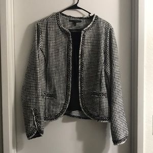 White House Black Market Houndstooth Tweed Jacket